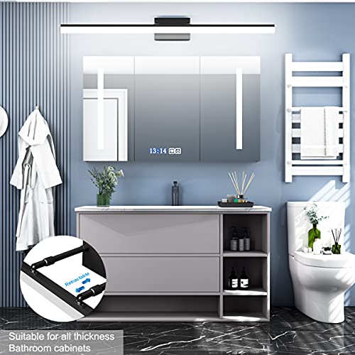 Image of Aipsun Modern LED Vanity Light Adjustable Bathroom Light Fixtures Over Mirror Rotatable Vanity Lighting 5500K 40 inch Black