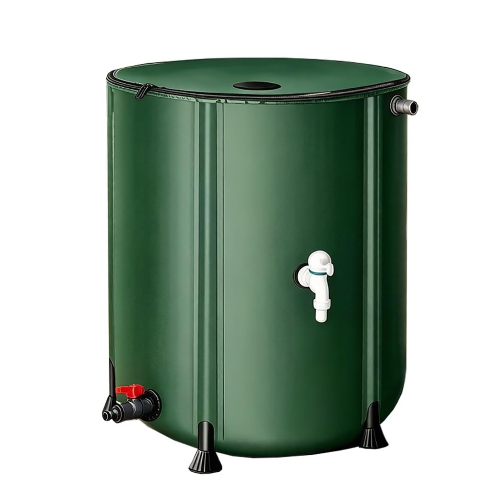 Barile di raccolta dell'acqua piovana portatile pieghevole, contenitore for raccolta acqua da 13-264 galloni for raccogliere l'acqua piovana dalla grondaia(Green,0.4x0.78m/100L/26.4)