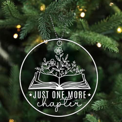 Book Ornaments for Christmas Tree,Book Lover Christmas Ornaments 2026,Book Lovers Gifts for Women Men Readers Librarian,Gifts for Book Lovers,Book Lover Ornament - Just One More Chapter — view 4