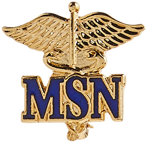 Image of Prestige Medical Emblem Pin, MSN (Letters on Caduceus)