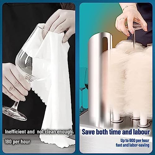 Image of High-Powered Commercial Electric Glass Polisher Machine with Heater & Microfiber Brushes - Easy Operation for Restaurants, Hotels, Bars, Cafes - Professional Quality Cleaning Tool