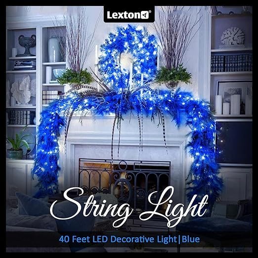Image of Lexton Indian Cricket Combo of 2 Pcs Blue & 1 Pcs White 40 LED String Light | Decoration Lighting Bulbs Ladi for Diwali, Christmas, Eid, Birthday, Wedding | Suitable Indoor & Outdoor (Set of 3)