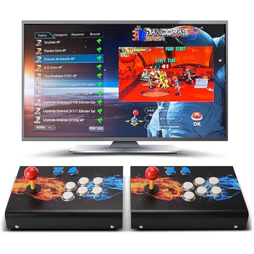 10000 juegos en 1 Pandora Box Saga Retro Game Machine Arcade Game Console Función WiFi para añadir juegos, compatible con PC, proyector TV, juegos 3D, lista de favoritos de 4 jugadores, guardar/buscar