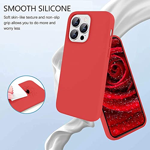 Image of MIDOS Back Cover Compatible with iPhone 14 Pro Max Case Liquid Silicone Full Protection Shock Proof Back Cover for iPhone 14 Pro Max (2022) 6.7 inch (Red)