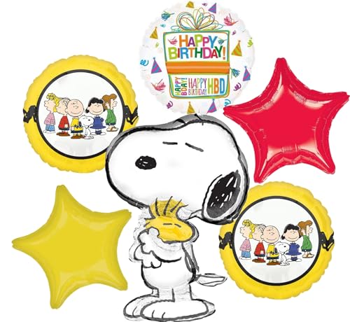 Anagram Snoopy Birthday Party Supplies Peanuts 6pc Balloon Bouquet Decorations