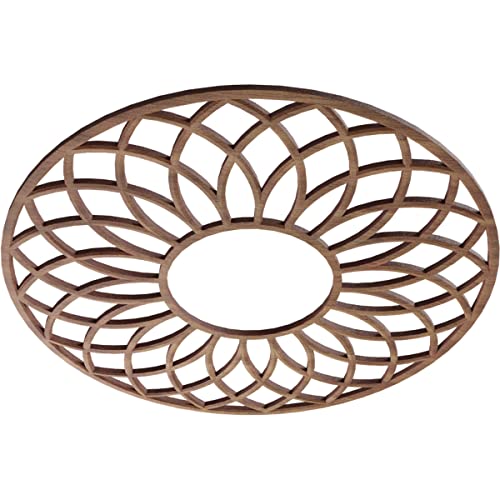Image of Ekena Millwork 16 inchOD x 5 1 /2 inchID x 3 /8 inchT Cannes Wood Fretwork Pierced Ceiling Medallion, Walnut