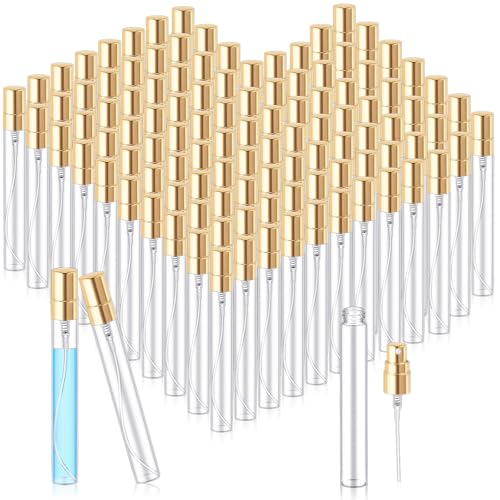 Zhehao 1 Pcs Mini Spray Bottles, Perfume Bottle, Gold Cap, 10 Ml