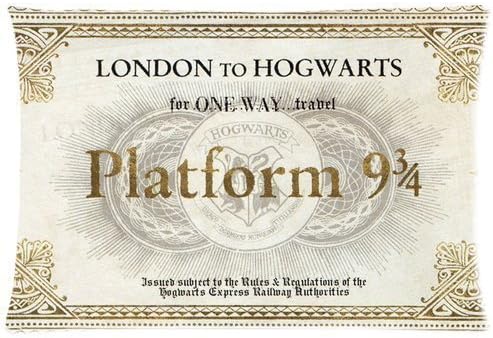 Custom Harry Potter Hogwarts Train Ticket One Side Printed for 20"X30" Pillow Case Cover