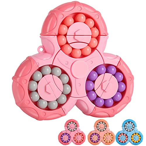 Magic Bean Rotierender Zauberwürfel Spielzeug Finger Cube Puzzle,Jungen Mädchen Lernspielzeug Dekompressions Spielzeug,Rätseln Ball IQ Game Fidget Toys,Weihnachten Geschenk für Kinder ab 3 Jahren