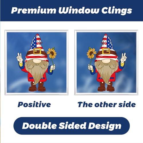 Image of 119PCS 4th of July Window Clings for Glass Windows, USA 250th Independence Day Decorations, Patriotic Static Cling Window Stickers Reusable for Home Office Party Decor, Red White Blue Window Decals