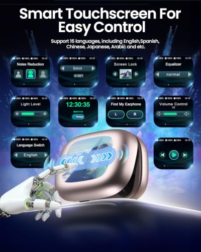 Image of LEEMC Wireless Earbuds Bluetooth 6.0 with ANC Touchscreen 40H Bass, Pink