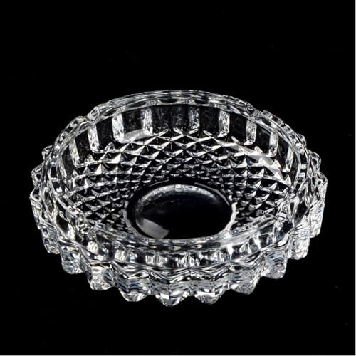 Image of NeWine Italian Premium Glass Ashtray | Tabletop Ash Tray for Indoor & Outdoor Use | Home Decor Ashtray | Hard Glass | BPA Free (Classic Crystel)