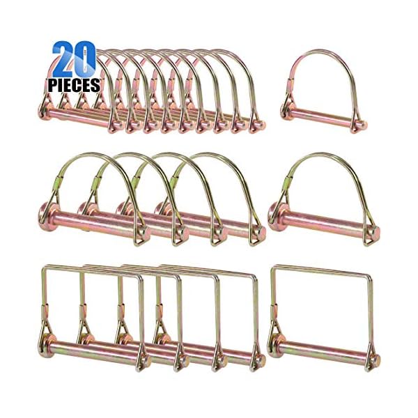 Glarks 20 Stück robustes PTO Pin Sortiment Kit für Bauernhofanhänger, Wagons Rasen Garten