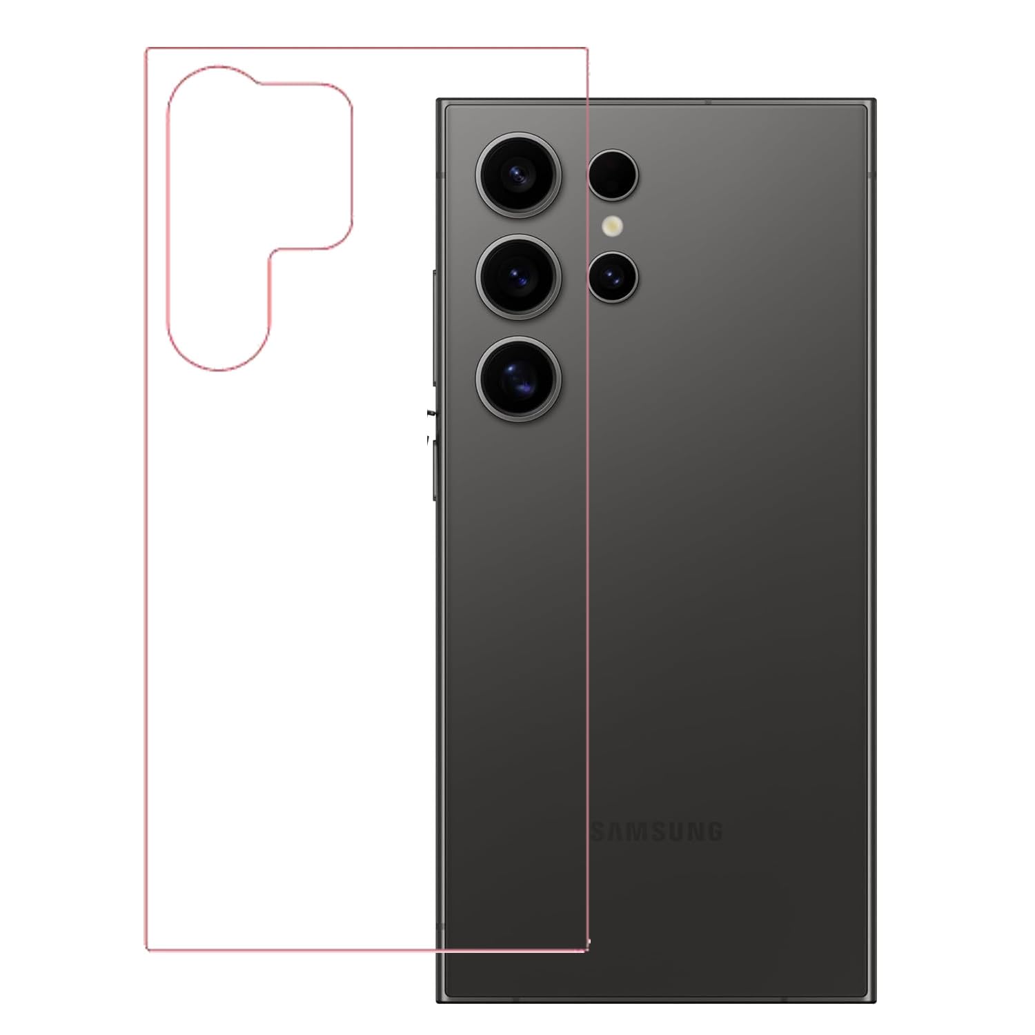 ECMERED Flexible Back Matte screen protector (No Glass, Matte) Compatible with SAMSUNG S24 Ultra 5G | SAMSUNG Galaxy S24 Ultra 5G, Anti Scratch/Bubble free, Back screen guard (Clear, Matte)