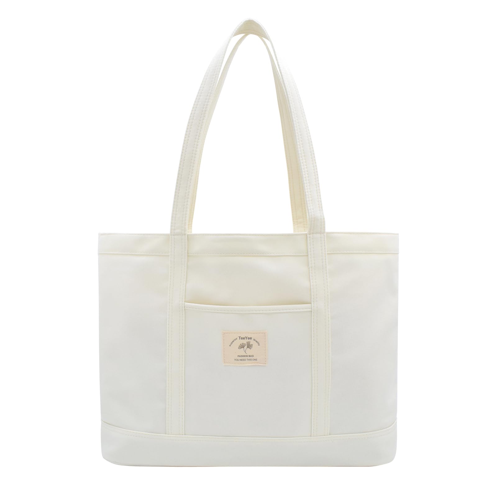Damen Handtasche Damen Shopper Nylon Satchel Tote Bag Schultertasche Shopper mit vordertasche und Reißverschluss für Bücher Alltag Arbeit
