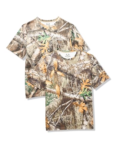 Realtree Men's 2 Pack Short Sleeve Performance Tees, Edge Camo
