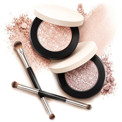 2Pcs Multicolor Metallic Eyeshadow Barvena Metallic Eyeshadow Buildable