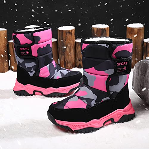 EnJoCho Little Girls Comfortable Boots Children Shoes Camouflage Snow Boots Girls Boys Outdoor Boots Waterproof Warm Boots4