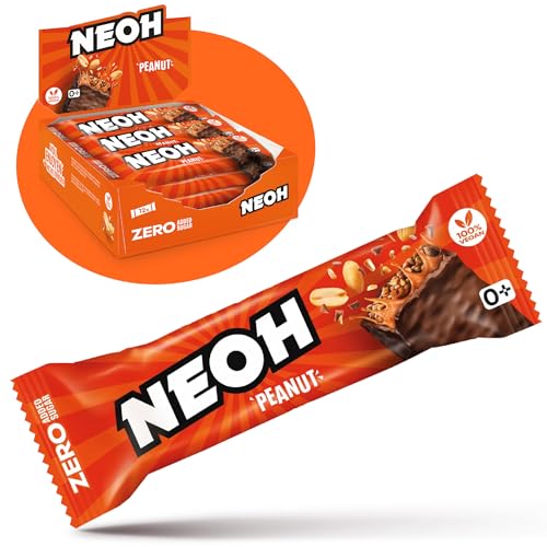 NEOH Erdnussriegel ohne Zuckerzusatz | kein zugesetzter Zucker & Palmölfrei | 100% Vegan | Proteinreich | Gesunde Snackalternative | 12er Pack