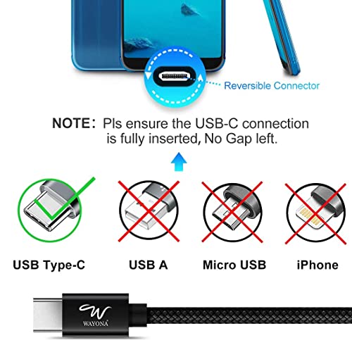 Image of Wayona USB C to USB C 65W 6FT /2M Long Fast Charging Cable Compatible with iPhone 17,17Air, Pro, Pro Max,iPhone 16,15 Series,Samsung Galaxy S25 Ultra,S24,Fold,Flip,Laptops & Macbook (2M, Black)