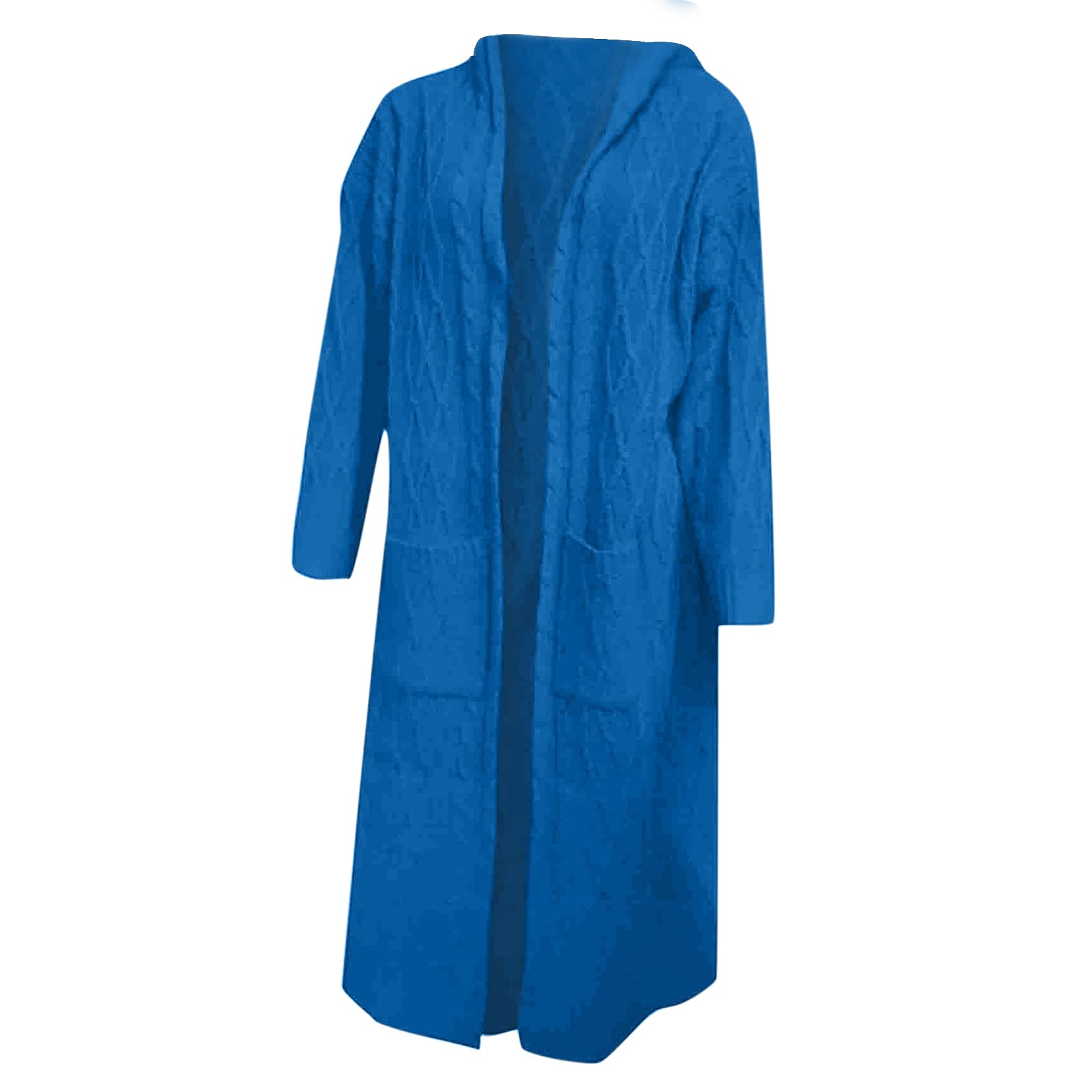 Cárdigan con botones para mujer, suéter de punto grueso de gran tamaño, suave, manga larga, parte delantera abierta, abrigo holgado con 2 bolsillos, ropa de punto acanalado, ropa de abrigo ligera y