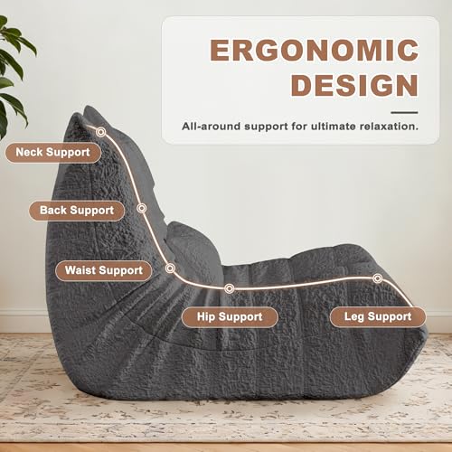 Save 5% on ZOOVEE Large Chenille Bean Bag Chair with Lumbar Pillow - Image 3