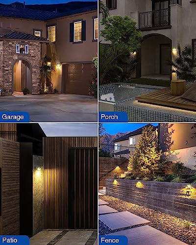 Image of Peasur Solar Lights Outdoor Waterproof, 12Pack 140LED Motion Sensor Lights Solar Powered 3 Modes, Solar Security Fence Lights for Wall Garden Yard Outside(Warm White)