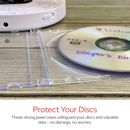Image of Verbatim CD DVD Blu-Ray Clear Slim Jewel Cases, 5.2 mm - 25 Pack