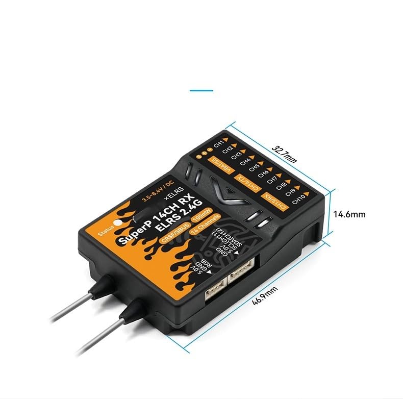 Części do dronów BETAFPV SuperP 14-kanałowy odbiornik różnorodności dostosowany do modelu RC Multirotors Stałe skrzydłowe śmigłowce samoloty RC samochody RC łodzie nowe (ELRS 2,4 GHz)