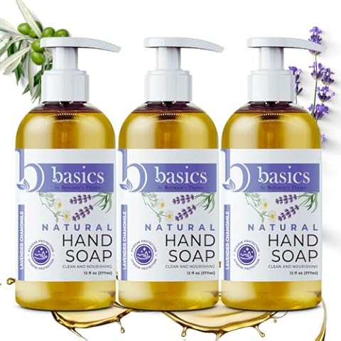 Brittanie's Thyme Basics Natural Olive Oil Hand Soap, Lavender Chamomile - 12 fl oz, Pack of 3 Cover