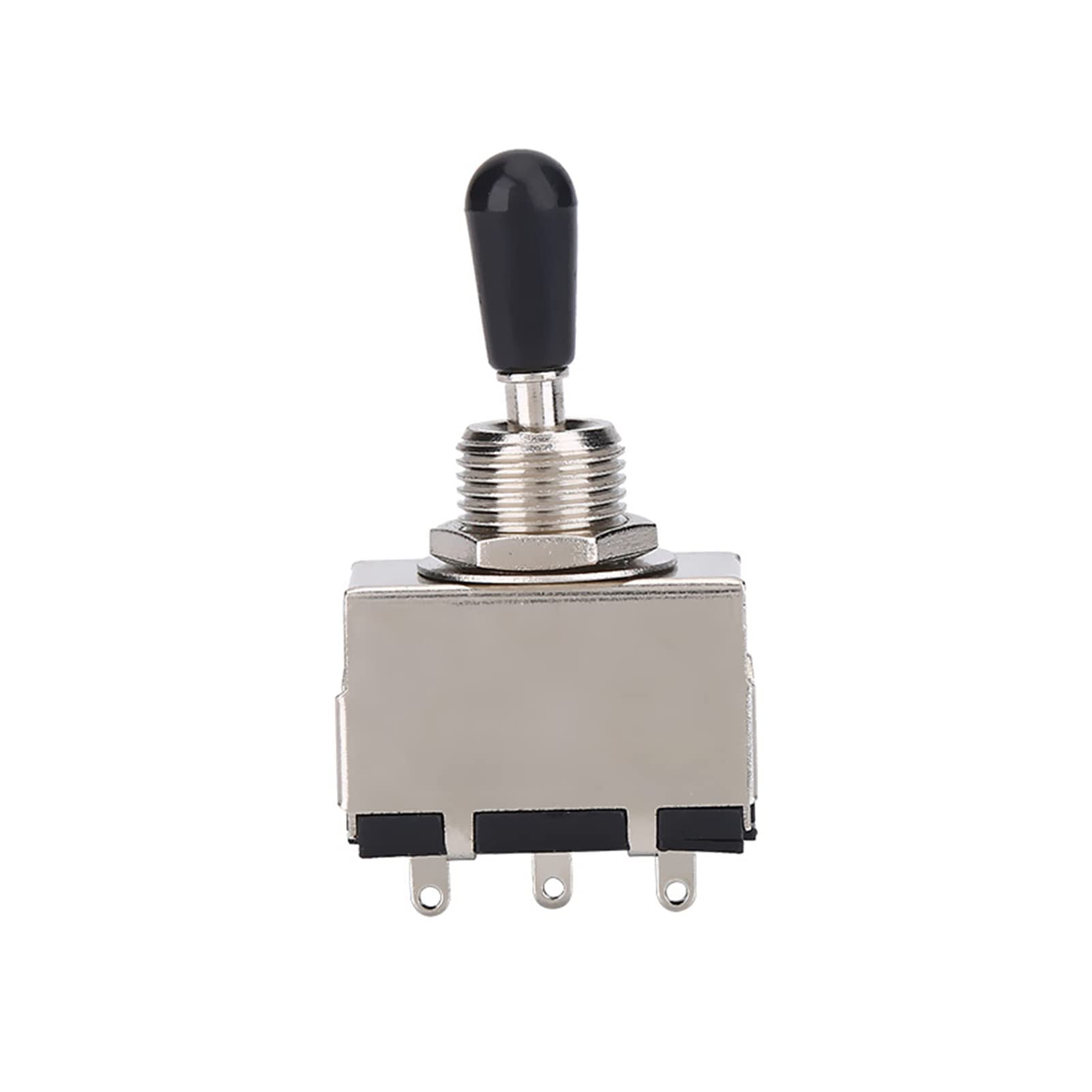 Chazcool 3 Way Toggle Switch Guitar, Metal Enclosed 3 Way Selector Switch with Black Brass Tip Knob Compatible for LP Electric Guitar Switchcraft