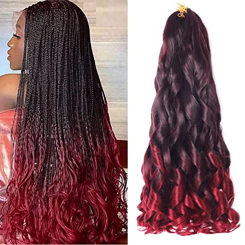 22 inch French Curly Braiding Hair 8 Pack Loose Wavy Spiral Curl Braids Crochet Hair Deep Wave Synthetic Extensions Pre Stretched Bouncy Braiding Hair (deep 22 inch