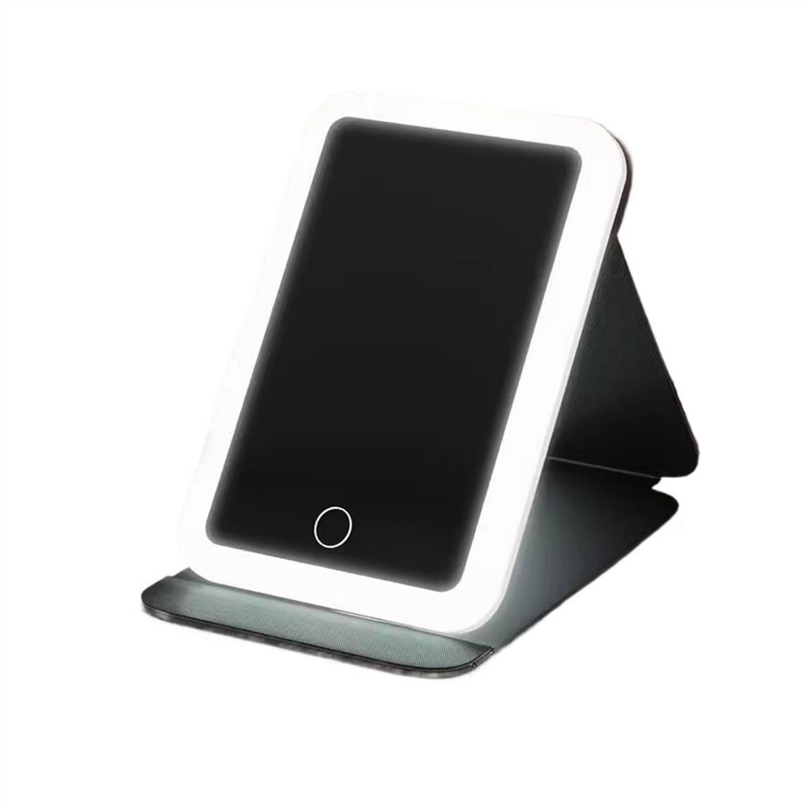 GHJrtHFJ Desk mirror, with Light Refill Mirror Portable Desktop Bedroom Makeup Rechargeable Tabletop Cosmetic(Black)