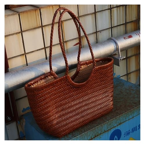 Bolso Tote Retro de Cuero Trenzado para Mujer miniatura 3