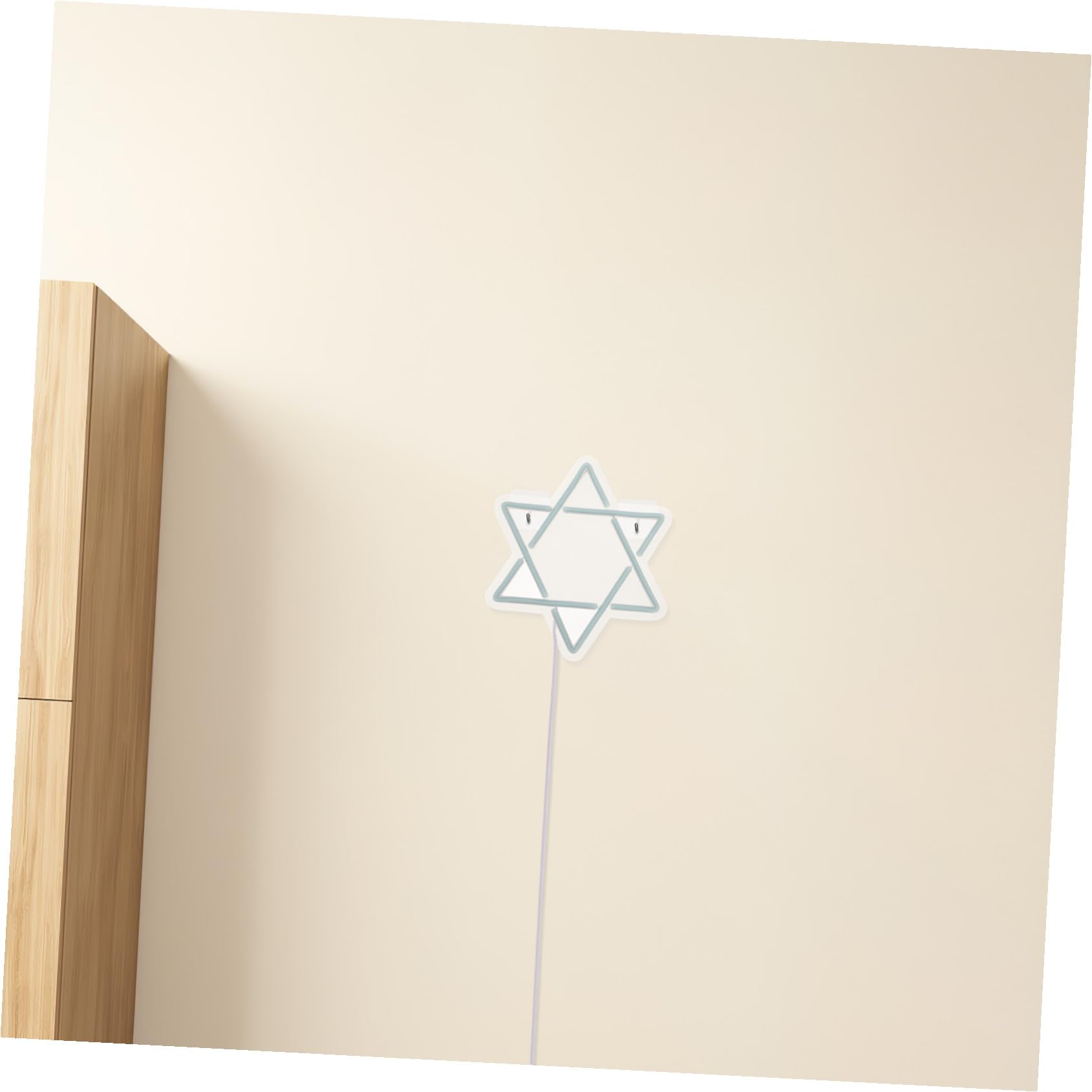 Amosfun Luces de Neón Hexagramas para Decoración Judía Moderna para Hanukkah Letrero de Neón LED para Pared Hogar y Eventos Festivos