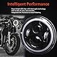 JMTBNO 7 Zoll Motorrad LED Scheinwerfer mit Rundem DRL + Bernstein Blinker Scheinwerfer Kompatibel mit Harley Road King Street Glide Softail Electra Glide Jeep Wrangler JK TJ