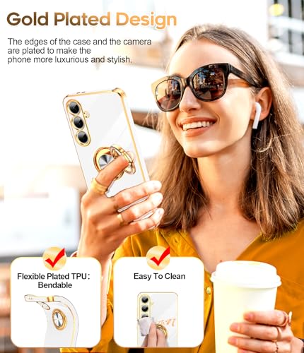 Coque S24 FE Or Rose et Blanc Coque Chic et Protectrice pour Samsung - 7