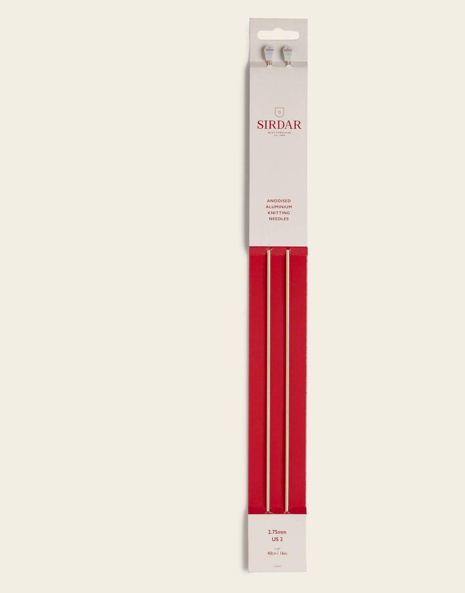 Sirdar Knitting Needles 2.50mm/US 1 - Anodised Aluminium. Length 16''/40cms