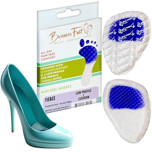 Image of Fierce! Gel Shoe Inserts for Women by Business Feet - Gel Insoles for Heels & Flats with Adhesive, High Heel Inserts, Foot Pads, Shoe Cushion Metatarsal Pads, Ball of Foot Cushions for Women Heels