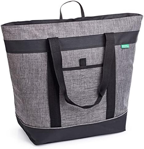 Jumbo Insulated Cooler Bag (Charcoal) with HD Thermal Insulation - Premium, Collapsible Soft Cooler Makes a Perfect Insulated Grocery Bag, Food Delivery Bag, Travel Bag, Beach or Picnic Bags