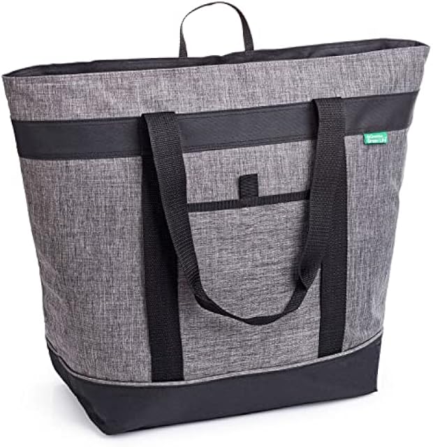 Jumbo Insulated Cooler Bag, Heavy Duty Soft Insulated Grocery Bag, Charcoal
