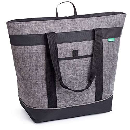Jumbo Insulated Cooler Bag, Heavy Duty Soft Insulated Grocery Bag, Charcoal |…