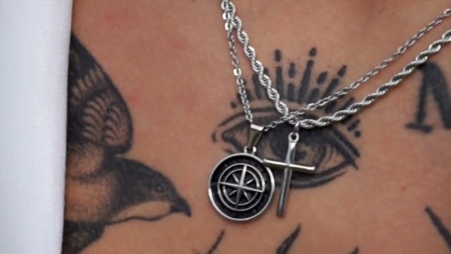 DVRK® Chaine Argent Homme Avec Base En Acier Inoxydable 316L - Chaine Acier Inoxydable 55 Cm Résistante à L'Eau Et à La Transpiration - Collier Homme