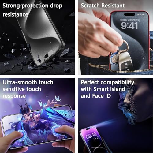 Image of OHAYO Military Strength Tempered Glass Screen Protector Compatible with iPhone 16 Pro (Gaming) | 9H+ Hardness, Strong Protection, Full Screen Edge-to-Edge Cover, Scratch Resistant, Bubble-Free Install, Ultra HD Clarity