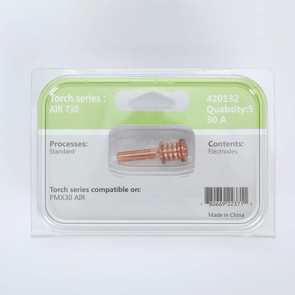 5 électrodes 420132 et 5 buses 420134 pour consommables de découpe plasma PMX 30AIR, compatibles avec PMX 30 AIR