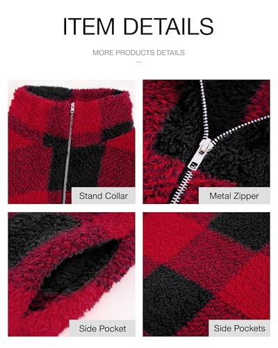 Image of BTFBM Women Sherpa Pullover Quarter Zip Long Sleeve Fluffy Soft Fleece Jackets Sweaters Sweatshirts Hoodies Outwear Coat