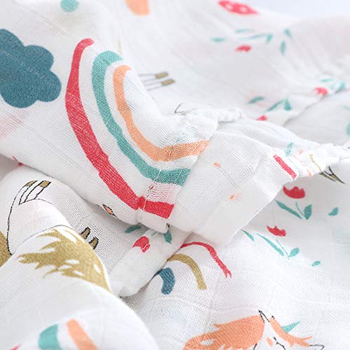 Kyapoo Cotton Swaddle Blankets, Soft and Breathable,Unicorn, Large 41.33’’ X 41.33’’, 1 Pack