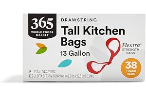 Whole Foods 365 Tall Kitchen Drawstring Trash Bags: 38-Pack of 13-Gallon Bags
