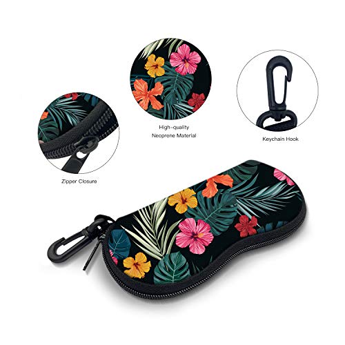 Image of Sunglasses Soft Case with Carabiner Ultra Light Neoprene Zipper Glasses Case
