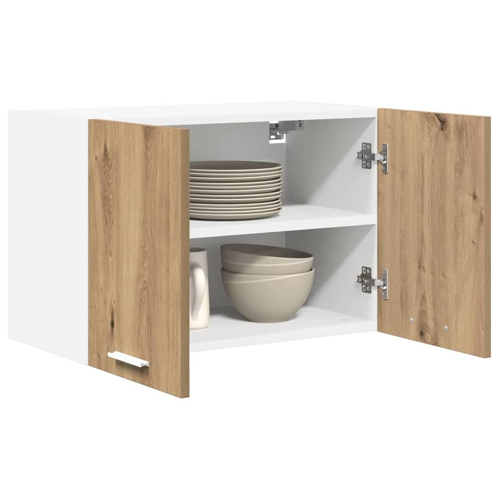 Armadietto pensile in rovere Artisan, bianco, con 2 ripiani e 2 ante, in legno, portata 120 kg, molto spazio, design moderno, per cucina, sala da pranzo, dispensa, 2 pezzi